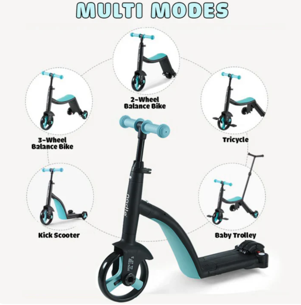 Pedal Tricycle mode of 3-in-1 Kids Convertible Scooter – perfect for teaching UAE children balance and motor skills.