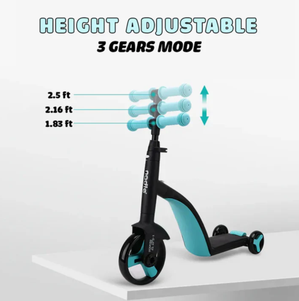 3-Wheel Skate mode of 3-in-1 Kids Convertible Scooter for enhancing UAE kids' balance control and physical fitness.